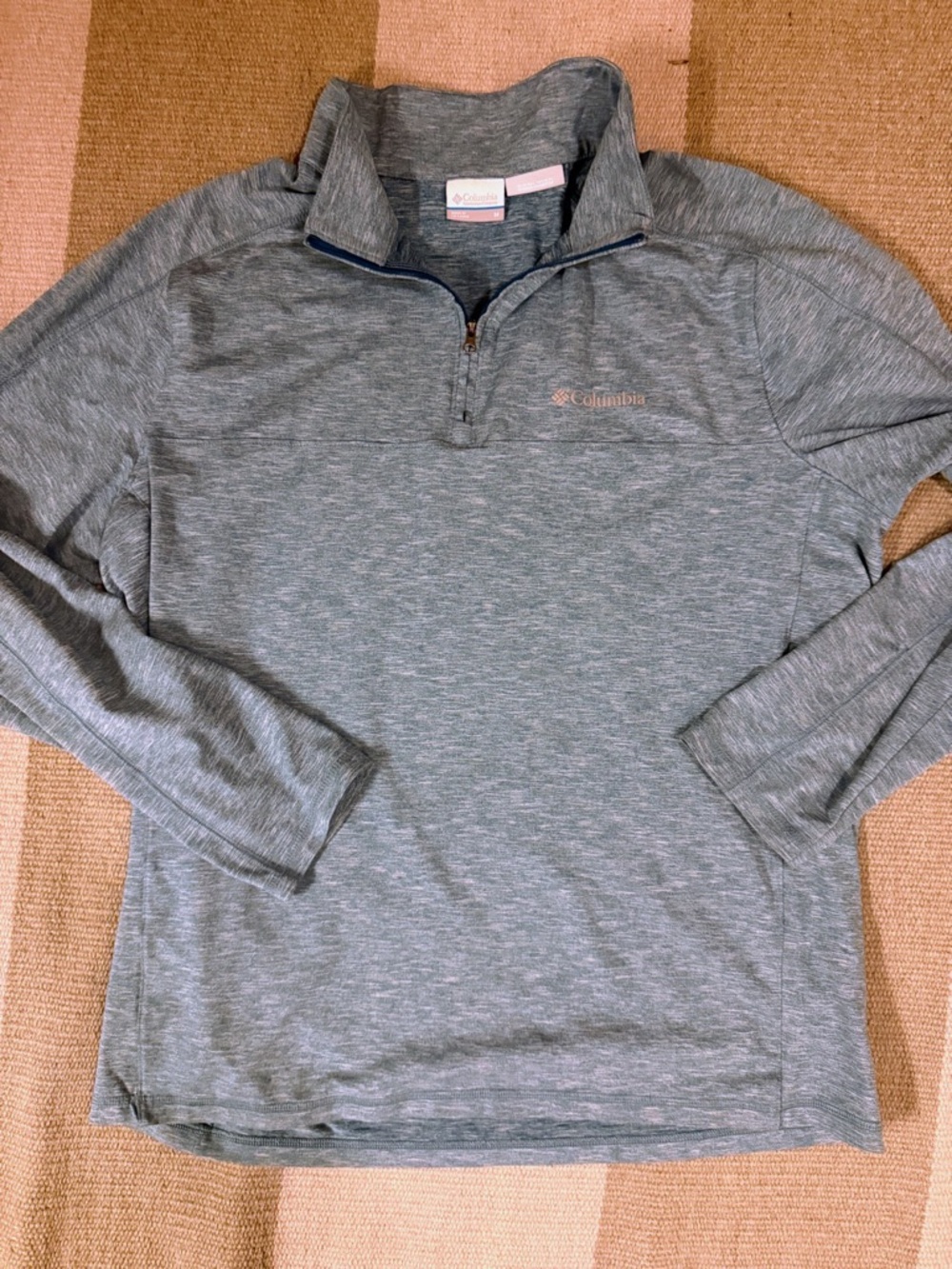 Columbia Heathered Blue-Grey Quarter-Zip Pullover